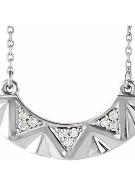 14K White Gold .08 CTW Natural Diamond Curved Bar 16-18