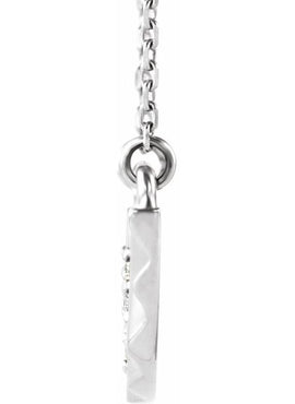 14K White Gold .08 CTW Natural Diamond Curved Bar 16-18