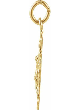 14K Yellow Gold 14x9 mm Youth Crucifix Pendant