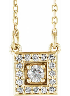 14K White Gold 1/8 CTW Natural Diamond Halo-Style 16-18