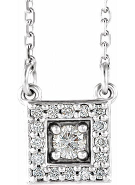 14K White Gold 1/8 CTW Natural Diamond Halo-Style 16-18