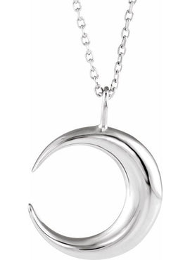 14K Yellow Gold Crescent Moon 16-18