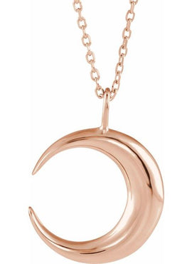 14K Yellow Gold Crescent Moon 16-18