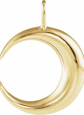 14K Yellow Gold Crescent Moon 16-18