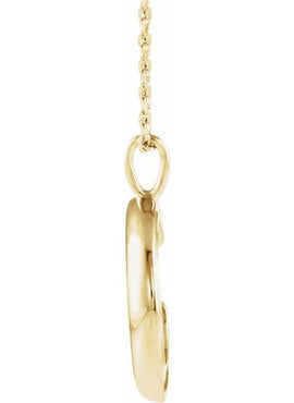 14K Yellow Gold Crescent Moon 16-18