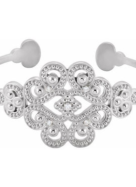 Sterling Silver 1/6 CTW Natural Diamond Cuff 7
