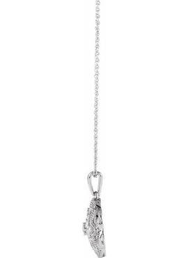 14K White Gold 1/5 CTW Natural Diamond Granulated Filigree 16-18