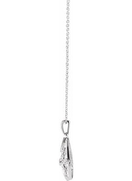 14K White Gold 1/6 CTW Natural Diamond Granulated Filigree 16-18