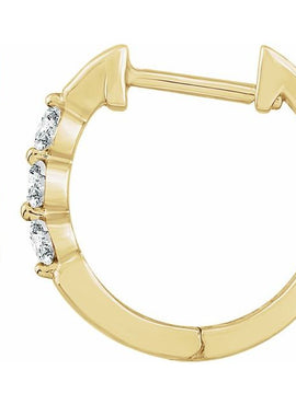 14K Yellow Gold 1/4 CTW Natural Diamond 14 mm Hoop Earrings