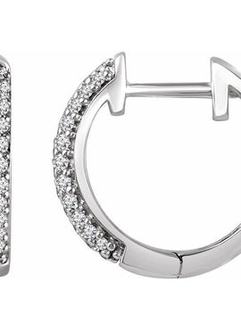 14K White Gold 1/3 CTW Natural Diamond 14 mm Hoop Earrings