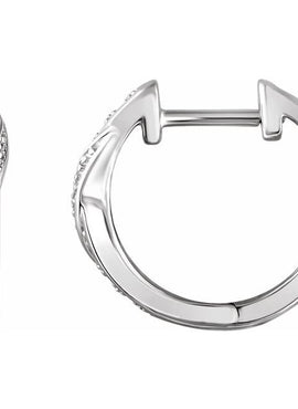 14K White Gold .05 CTW Natural Diamond 14.8 mm Hoop Earrings