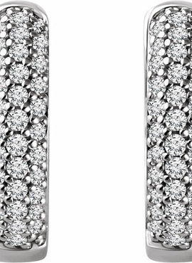 14K White Gold 1/3 CTW Natural Diamond 14 mm Hoop Earrings