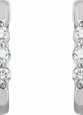 14K Yellow Gold 1/4 CTW Natural Diamond 14 mm Hoop Earrings
