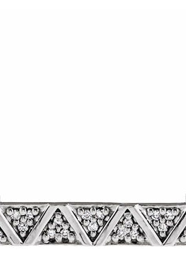 14K White Gold .04 CTW Natural Diamond Geometric Bar 16-18