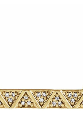 14K White Gold .04 CTW Natural Diamond Geometric Bar 16-18