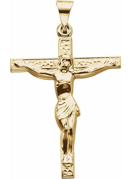 14K Yellow Gold 24.5x19.2 mm Crucifix Pendant