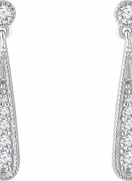 14K Yellow Gold 1/6 CTW Natural Diamond Teardrop Earrings