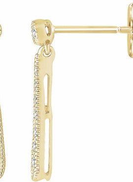 14K Yellow Gold 1/6 CTW Natural Diamond Teardrop Earrings