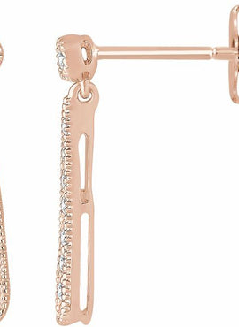 14K Yellow Gold 1/6 CTW Natural Diamond Teardrop Earrings