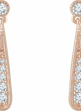 14K Yellow Gold 1/6 CTW Natural Diamond Teardrop Earrings