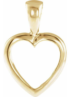 14K White Gold 15x10 mm Open Heart Pendant