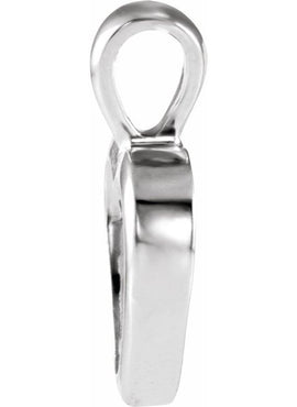 14K White Gold 15x10 mm Open Heart Pendant