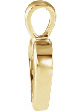 14K White Gold 15x10 mm Open Heart Pendant