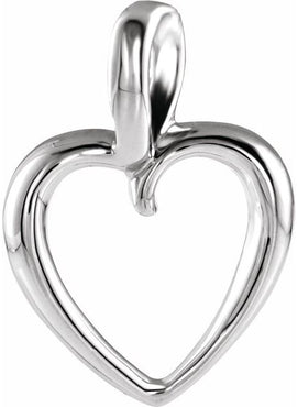 Platinum 20.7x15 mm Heart Pendant