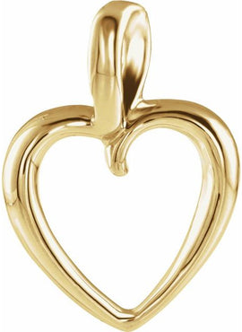 Platinum 20.7x15 mm Heart Pendant