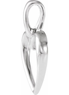 Platinum 20.7x15 mm Heart Pendant