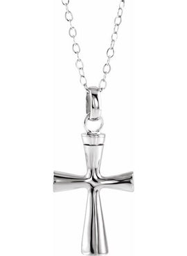 10K White Gold Cross Ash Holder Pendant