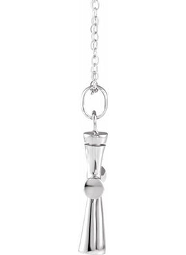 10K White Gold Cross Ash Holder Pendant