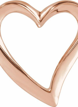 10K Rose Gold Heart Slide Pendant