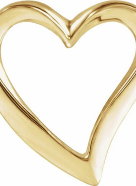 10K Rose Gold Heart Slide Pendant