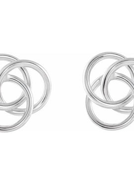 14K White Gold Knot Earrings