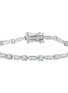 Sterling Silver imitation White Cubic Zirconia Line 7