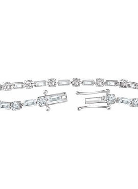 Sterling Silver imitation White Cubic Zirconia Line 7