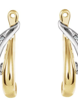 14K Yellow/White Gold 1/6 CTW Natural Diamond Earring Jackets