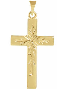 14K Yellow Gold 24x15 mm Cross Pendant