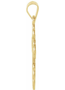 14K Yellow Gold St. Olga Orthodox Cross Pendant