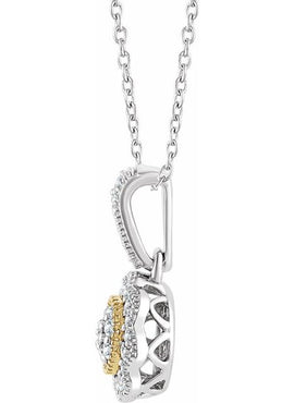 14K White/Yellow Gold 1/6 CTW Natural Diamond Halo-Style 16-18