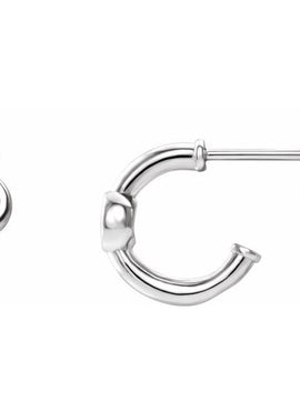 14K White Gold 1/5 CTW  Natural Diamond Huggie Hoop Earrings