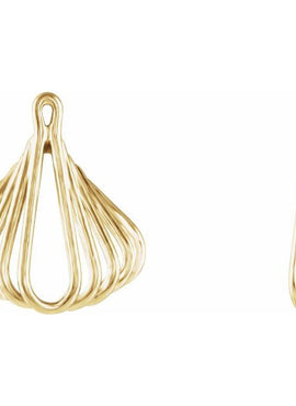 14K Yellow Gold Freeform Earring Jackets