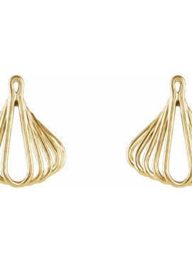 14K Yellow Gold Freeform Earring Jackets