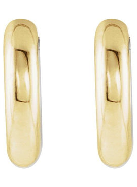 14K Yellow/White Gold Hinged 12 mm Hoop Earrings