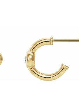 14K White Gold 1/5 CTW  Natural Diamond Huggie Hoop Earrings