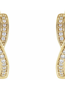 14K Yellow Gold 1/5 CTW Natural Diamond Infinity-Inspired 15.8 mm Hoop Earrings
