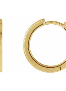 14K Yellow Gold Hinged 16.5 mm Hoop Earring