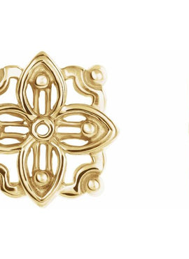 14K Yellow Gold Floral Earring Jacket
