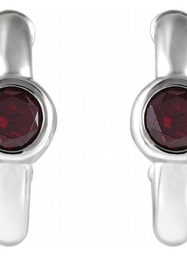 14K White Gold 1/5 CTW  Natural Diamond Huggie Hoop Earrings
